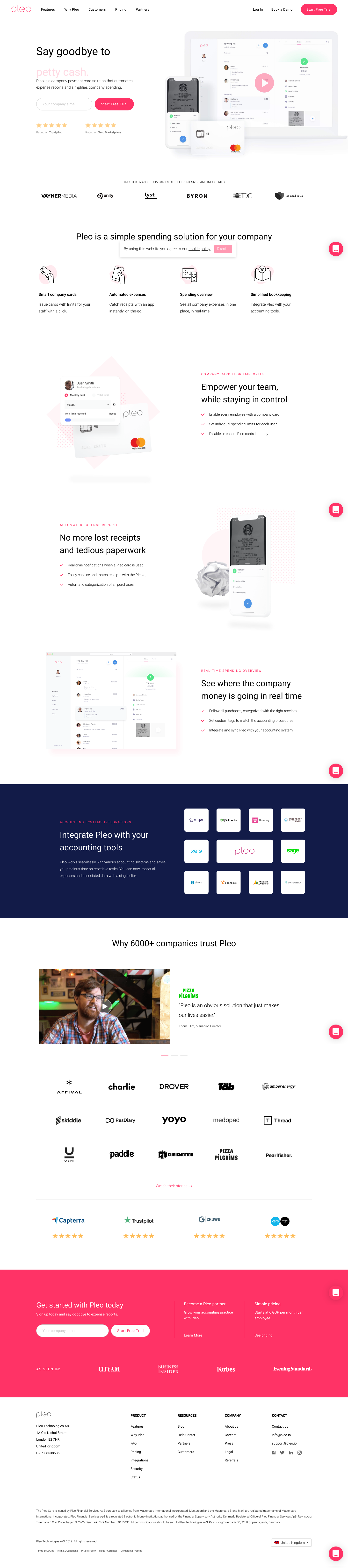 Pleo Signup screenshot