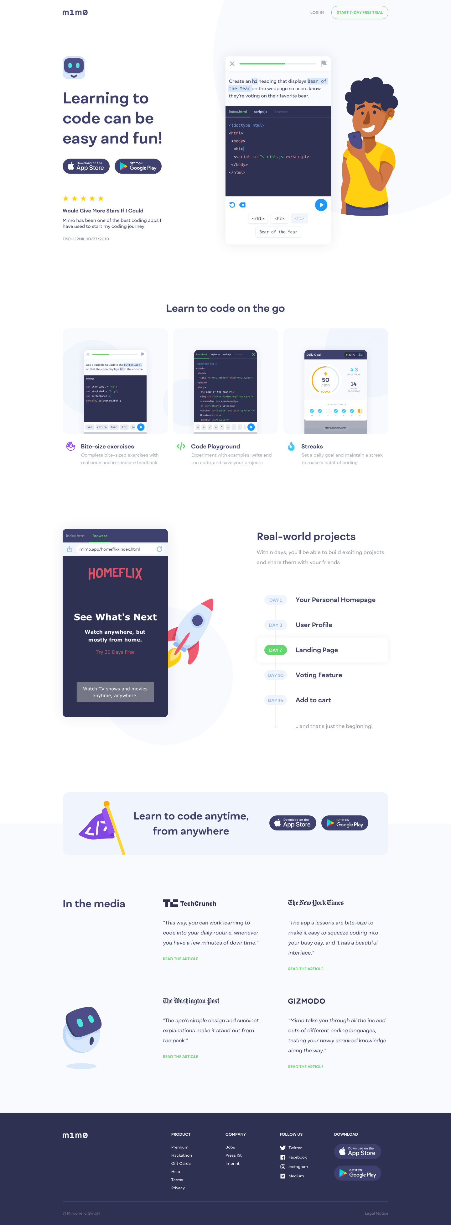 Getmimo About screenshot