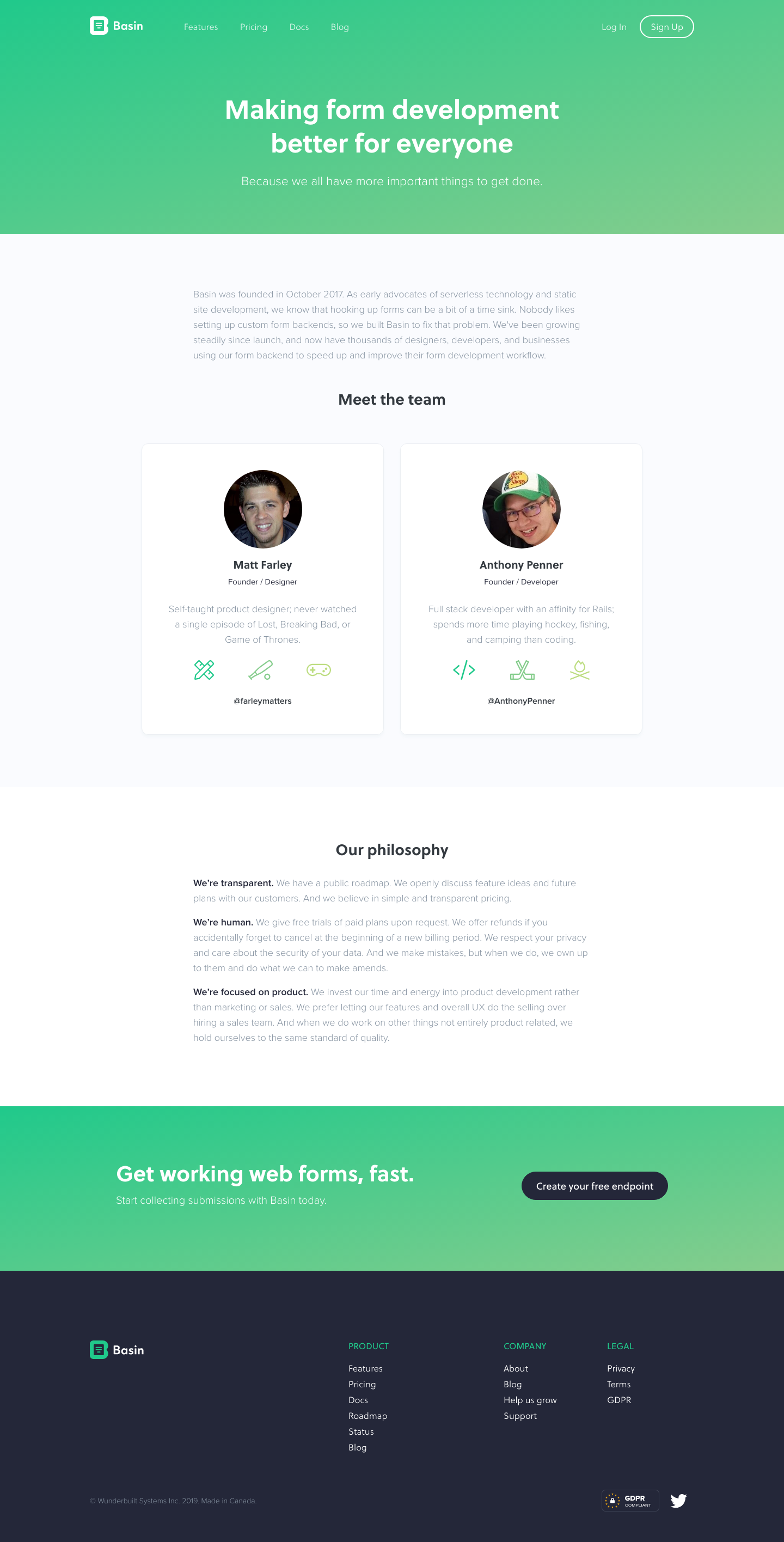 Usebasin About screenshot