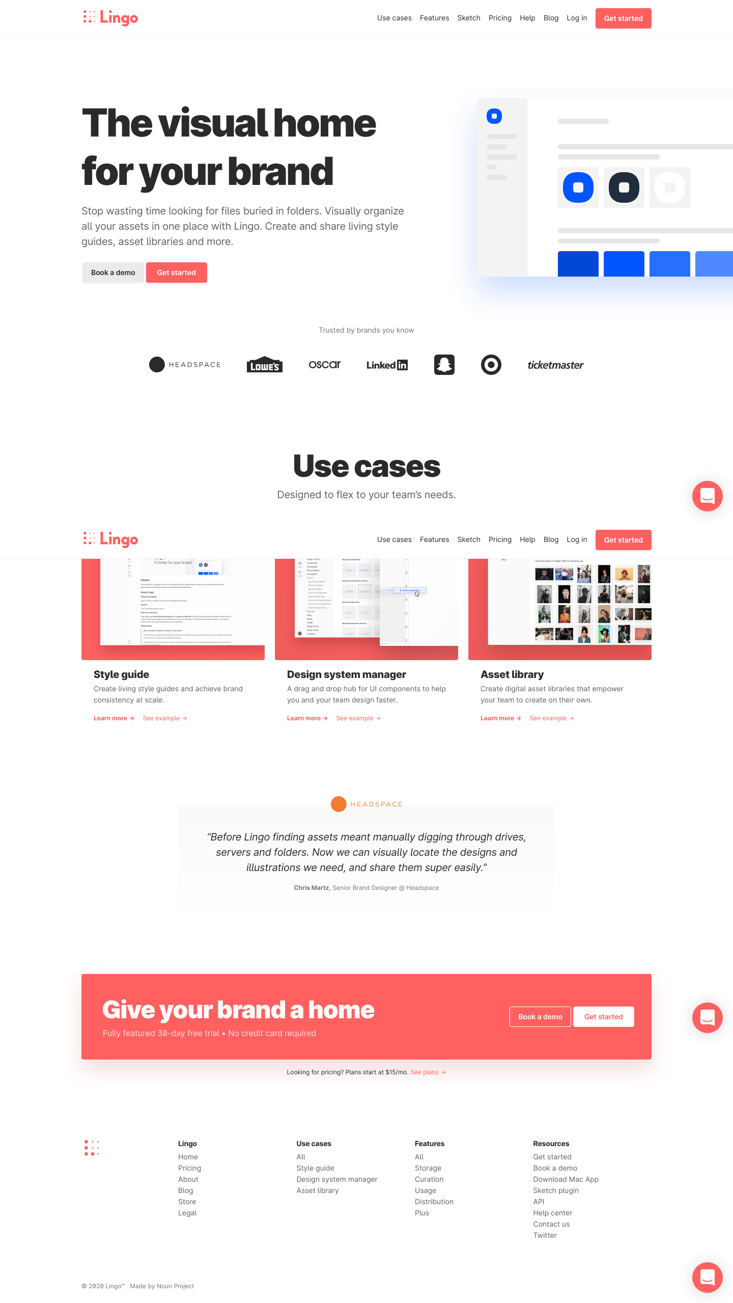 Lingo Landing Page screenshot