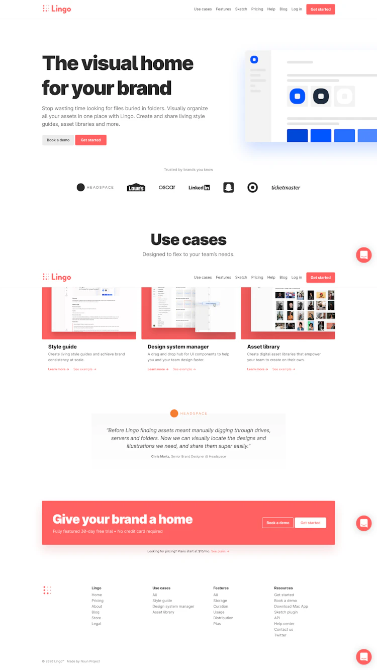 Lingo Landing Page screenshot