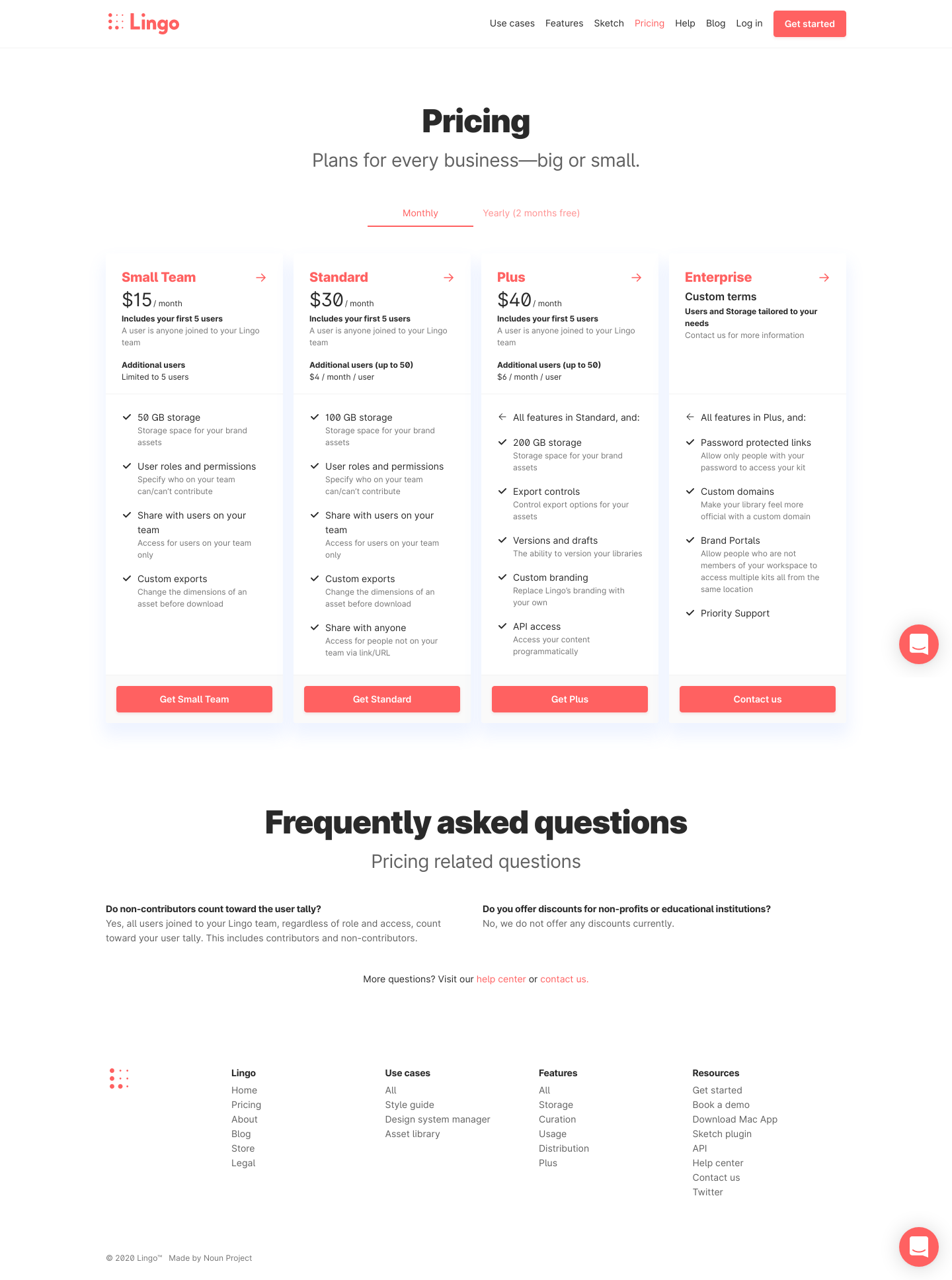 Lingo Pricing screenshot