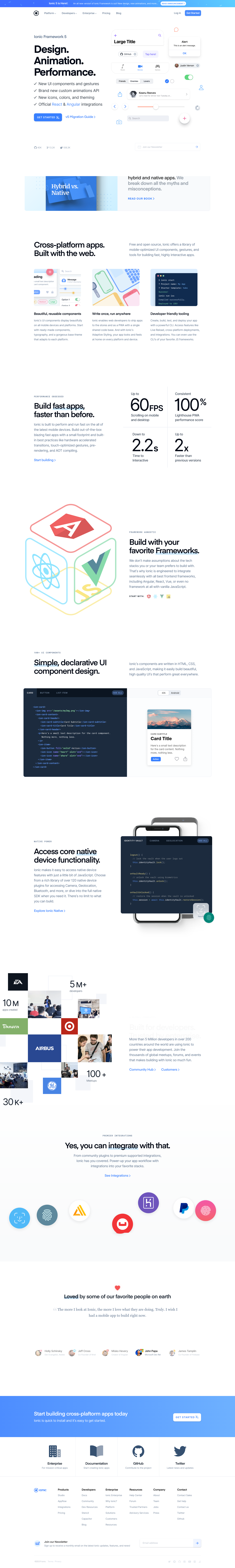 Ionic Landing Page screenshot