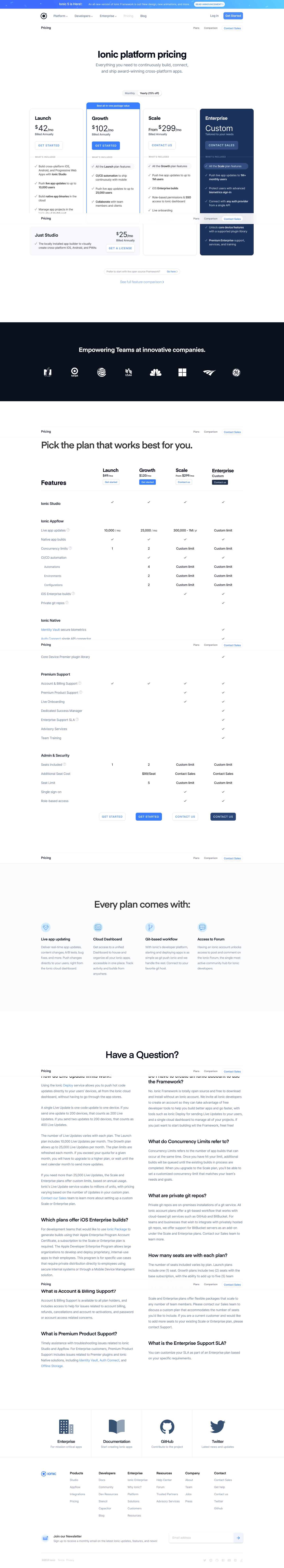 Ionic Pricing screenshot