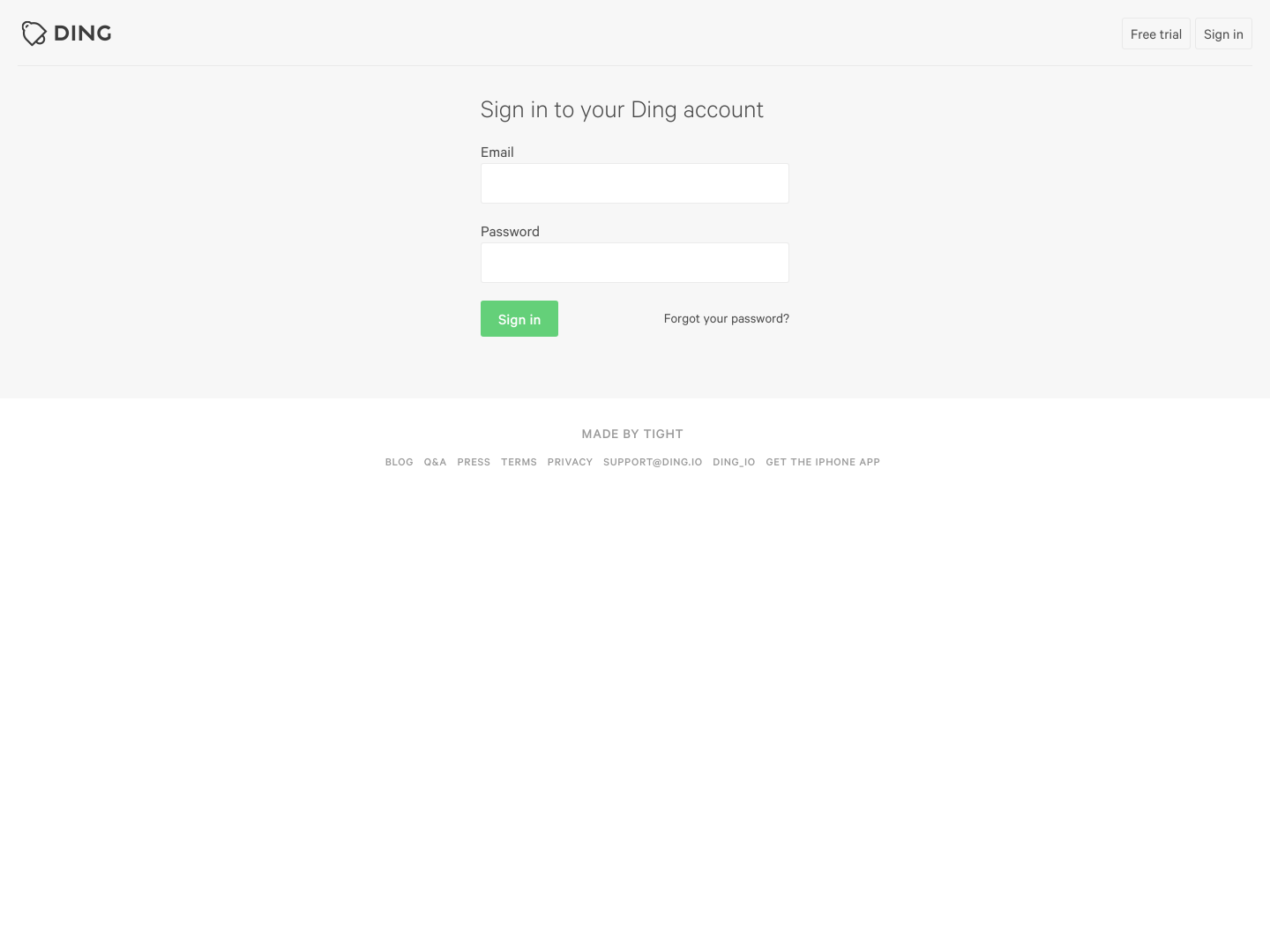 Ding Login screenshot
