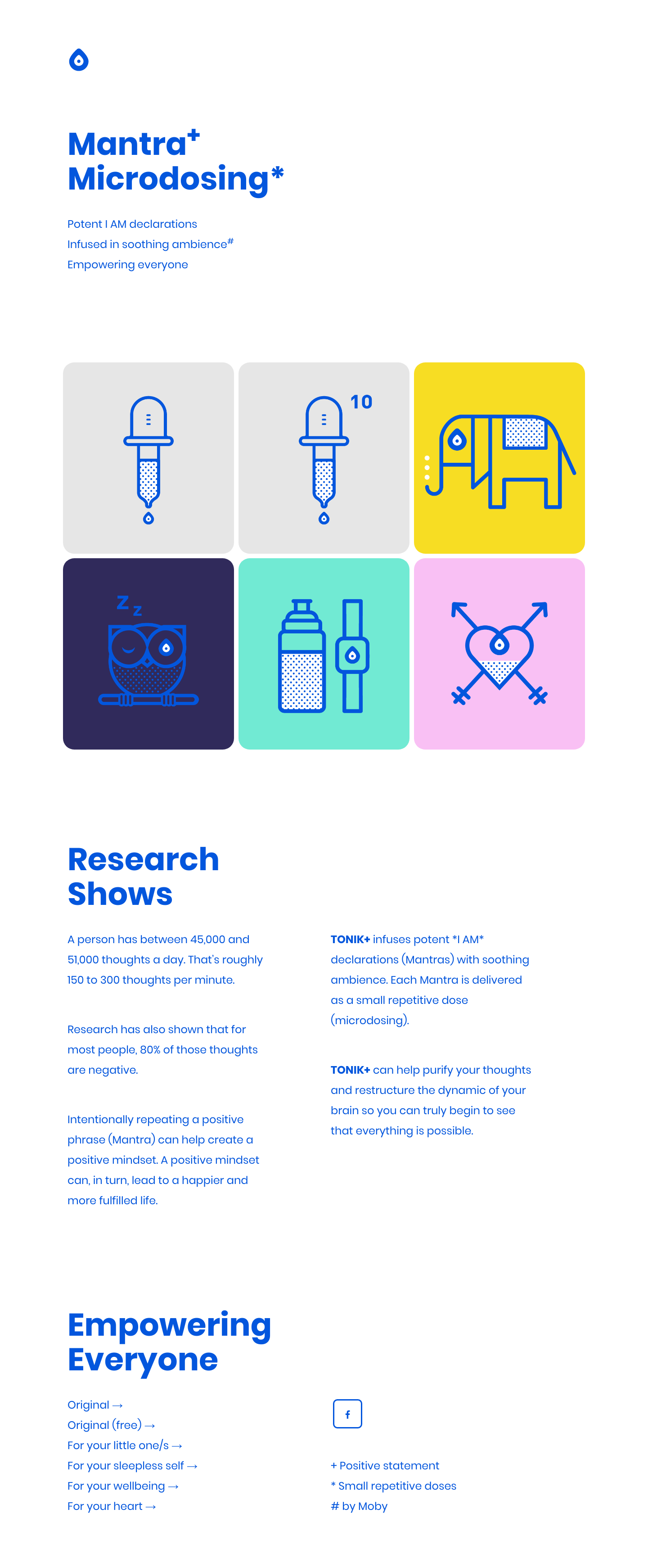 Tonikmantra Landing Page screenshot
