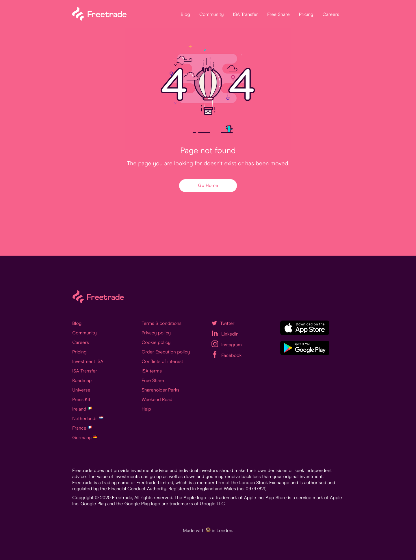 Freetrade Notfound screenshot