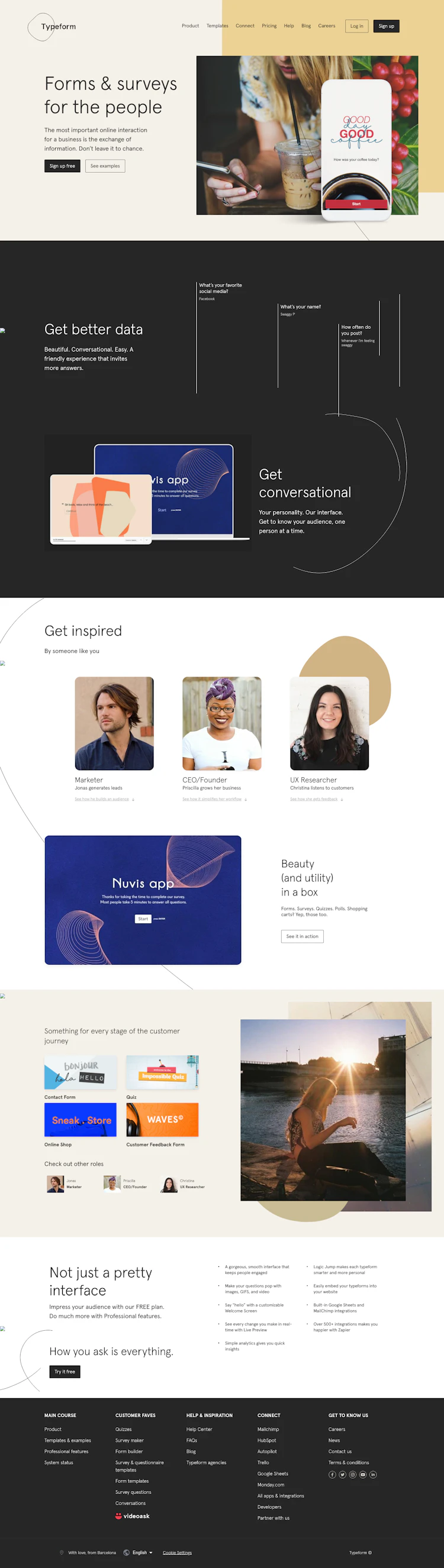 Typeform Landing Page screenshot