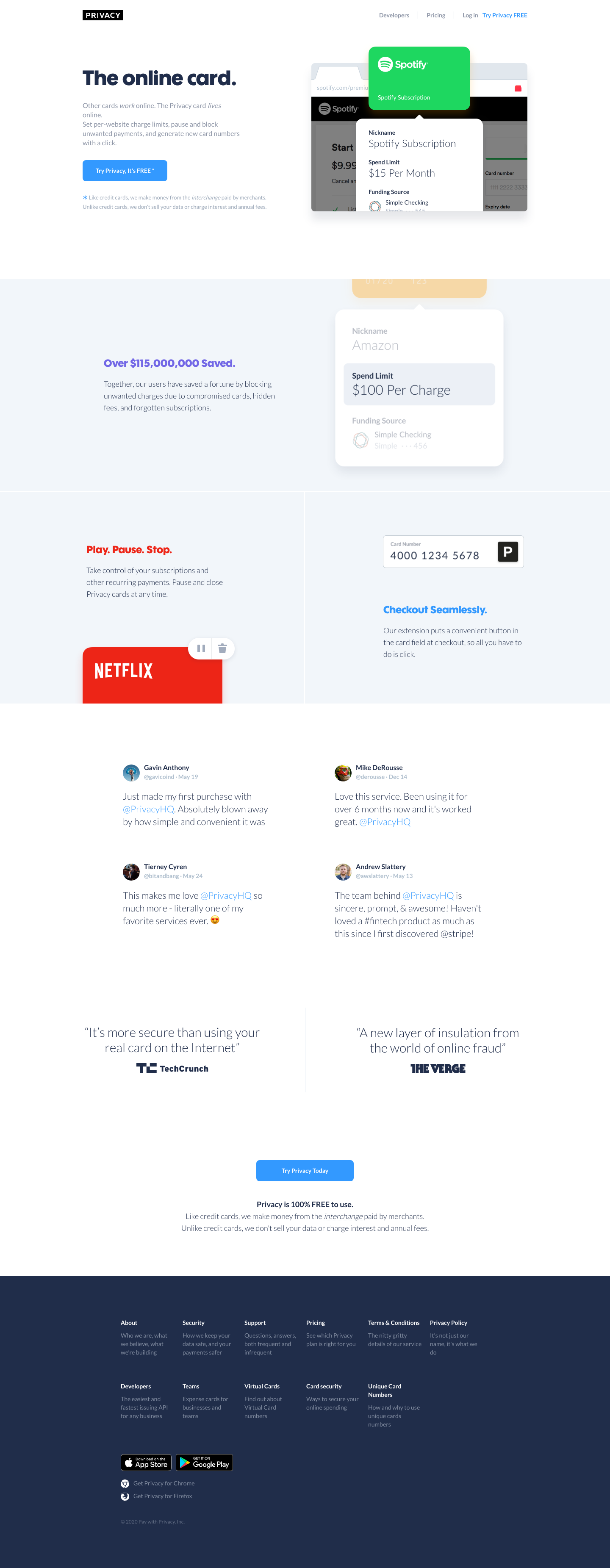 Privacy About screenshot
