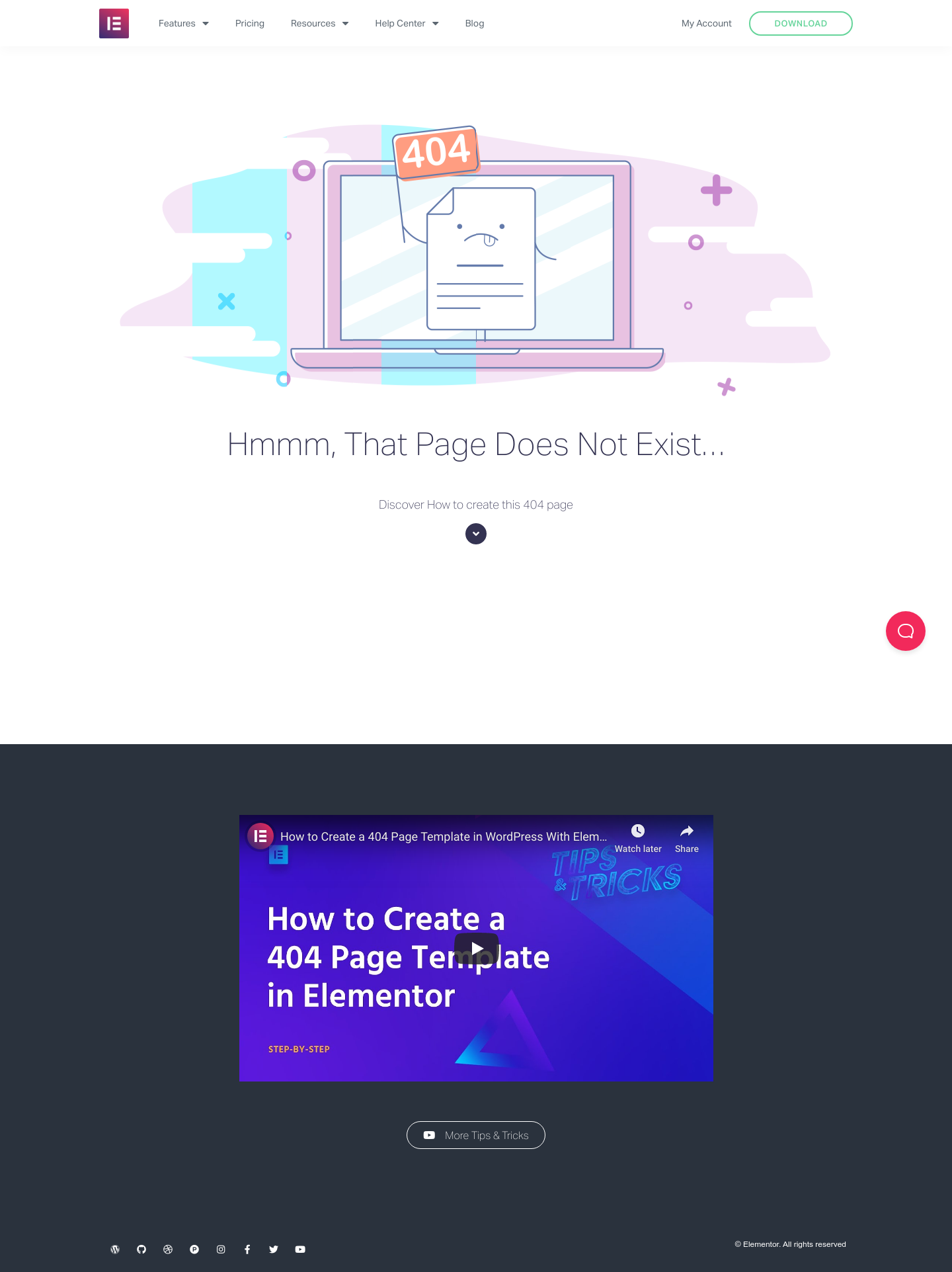 Elementor Notfound screenshot