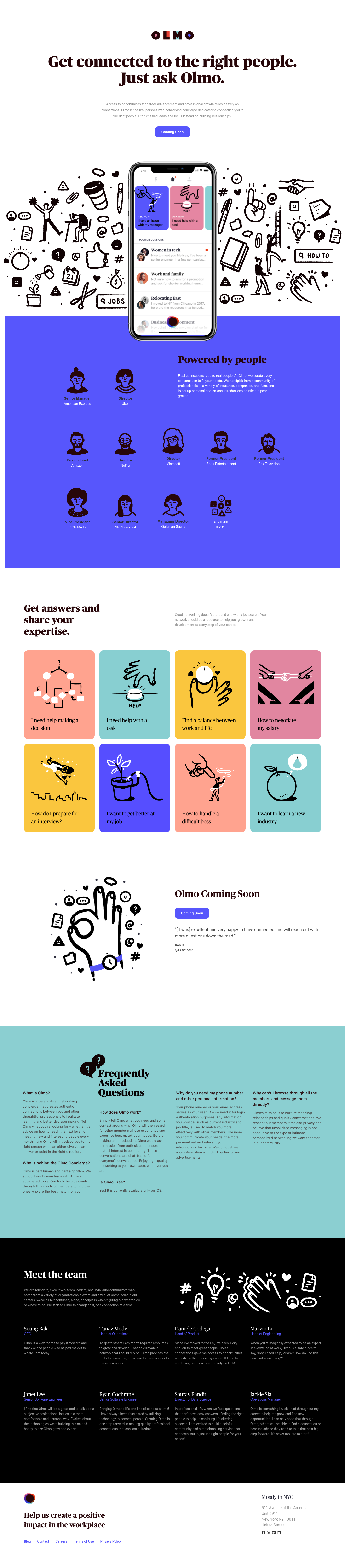 Olmo Landing Page screenshot