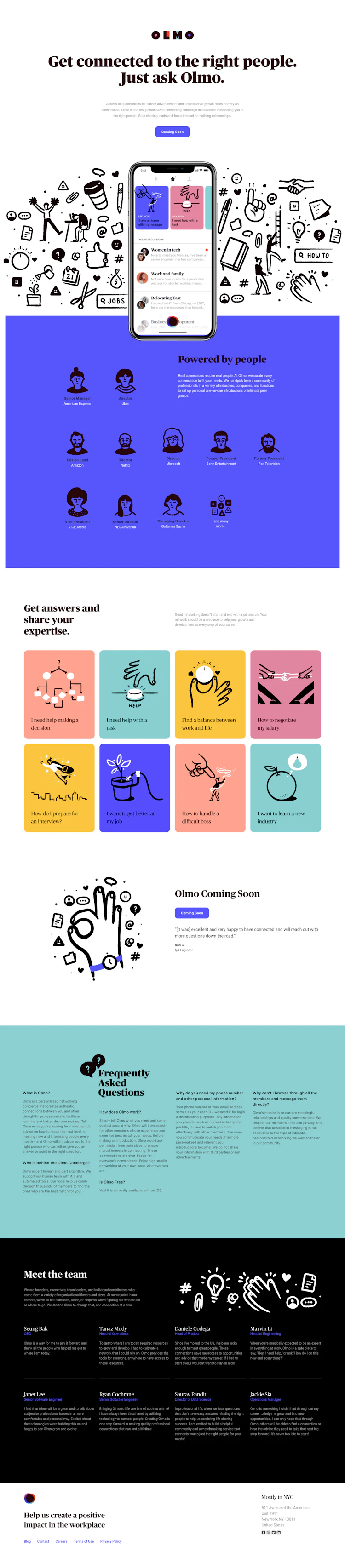 Olmo Landing Page screenshot