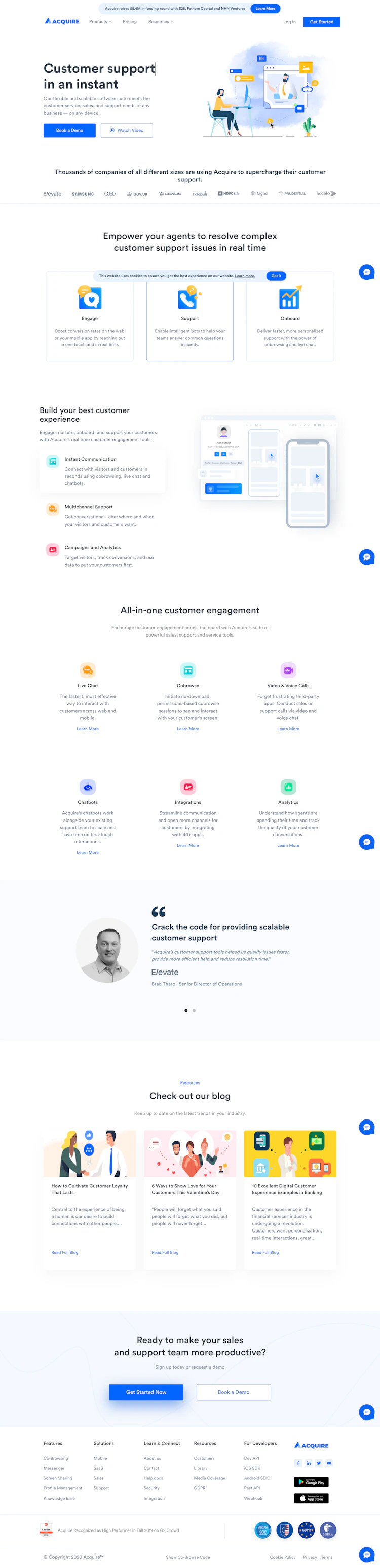 Acquire Landing Page screenshot