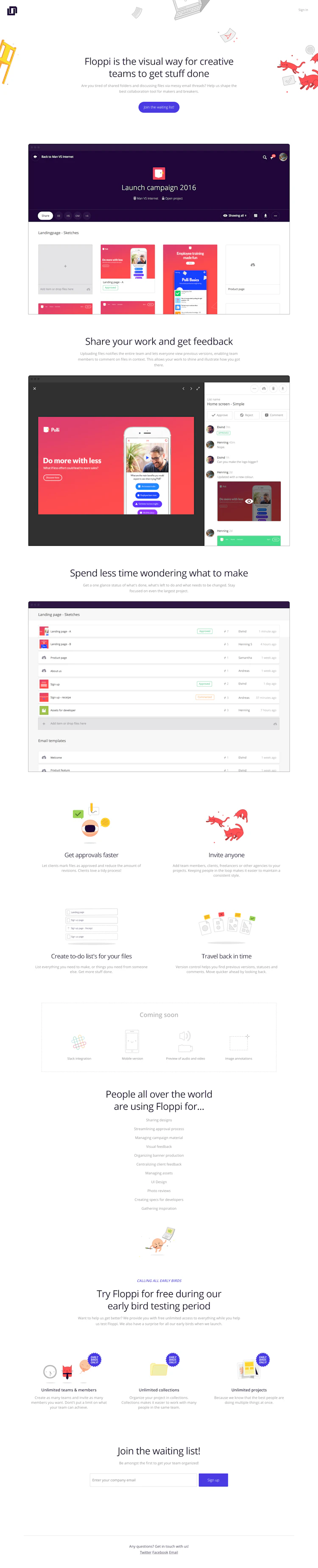 Floppi Landing Page screenshot