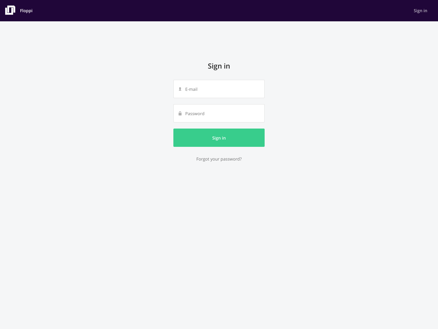 Floppi Login screenshot