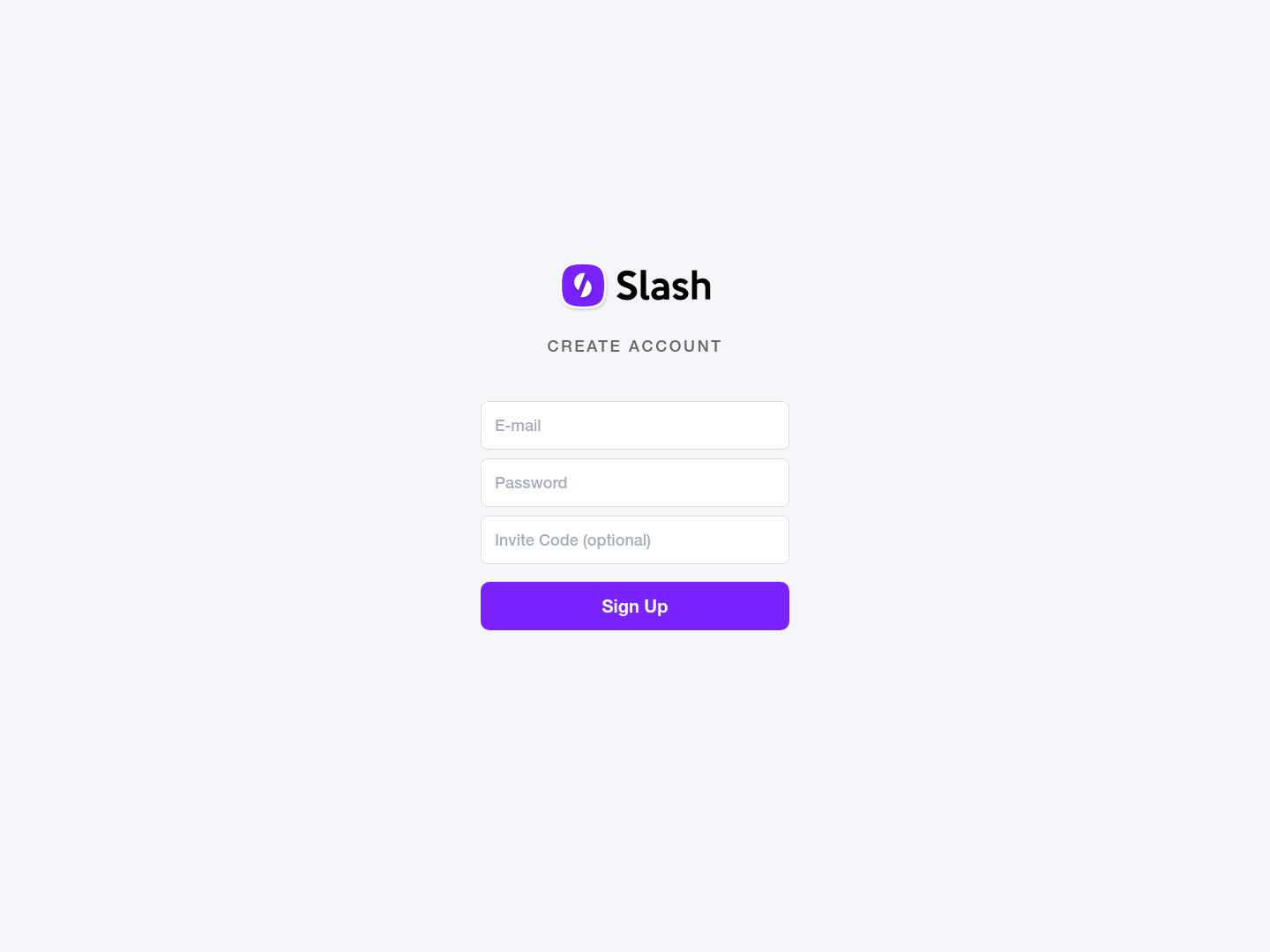 Slash Signup screenshot