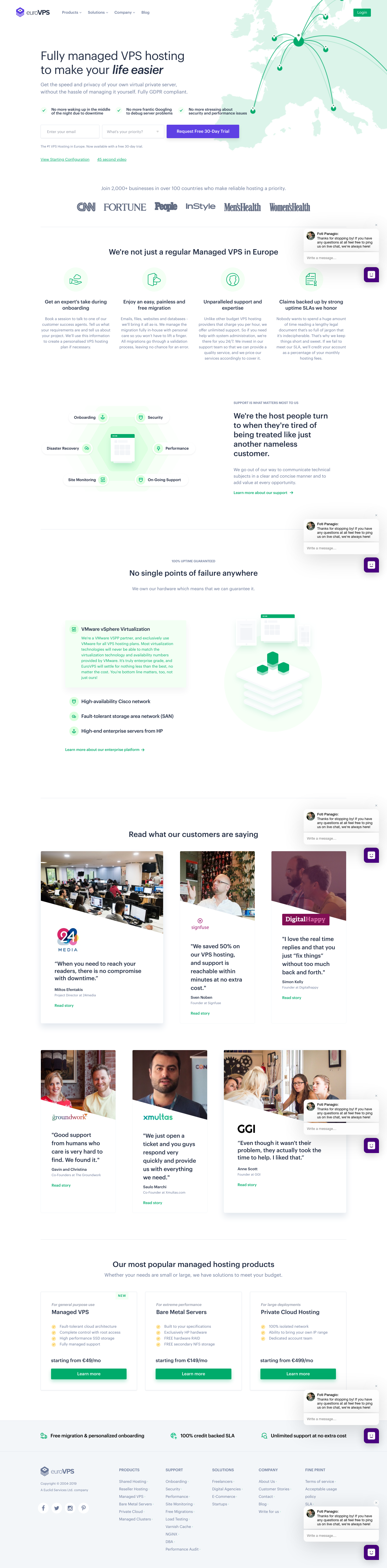 Eurovps Landing Page screenshot