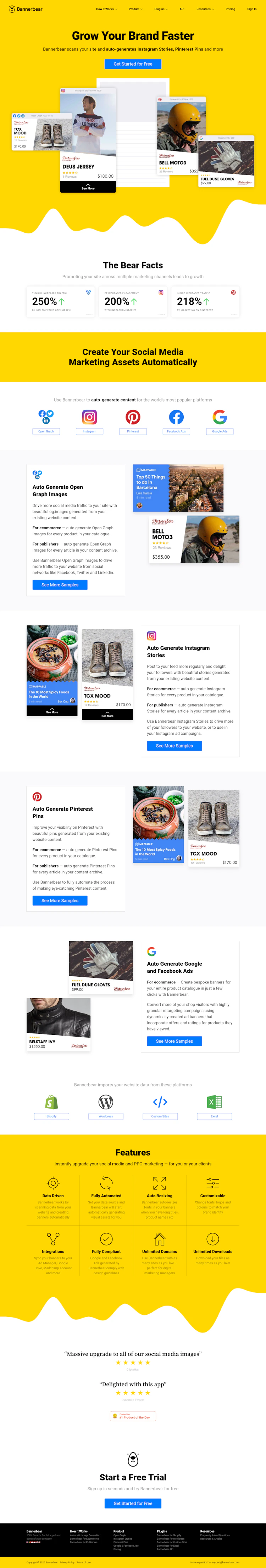 Bannerbear Landing Page screenshot