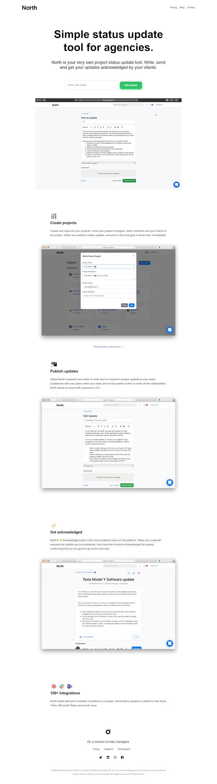 Northapp Landing Page screenshot