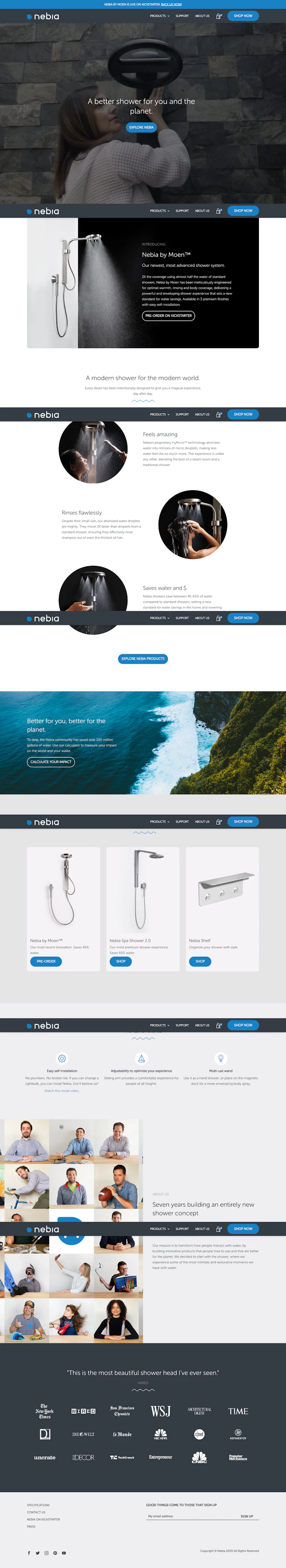 Nebia Landing Page screenshot