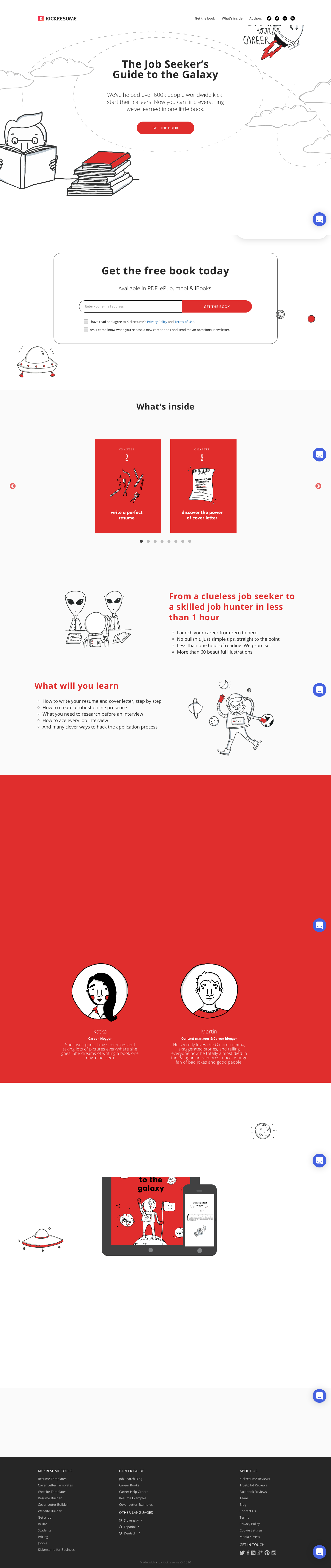Kickresume Landing Page screenshot