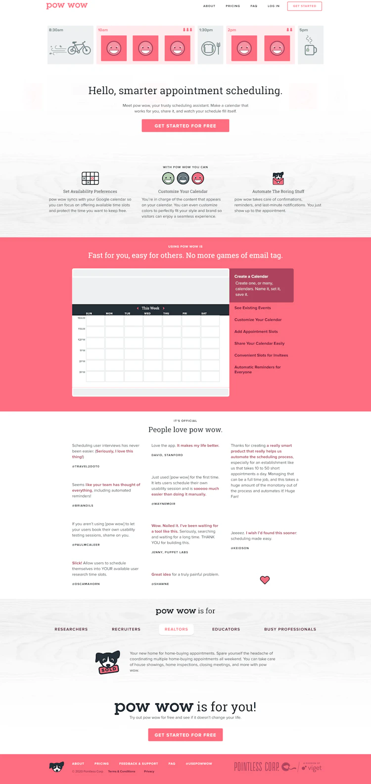 Usepowwow Landing Page screenshot