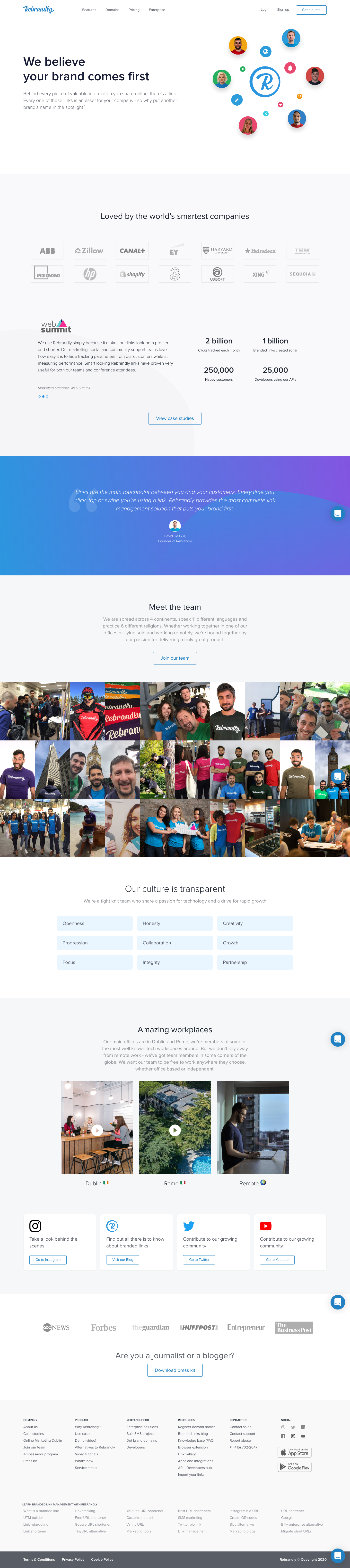 Rebrandly About screenshot