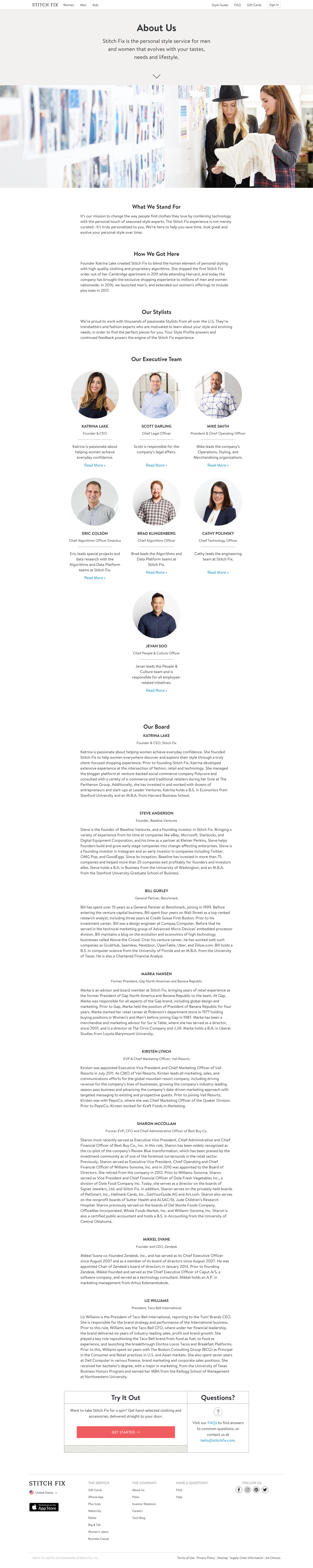 Stitchfix About screenshot
