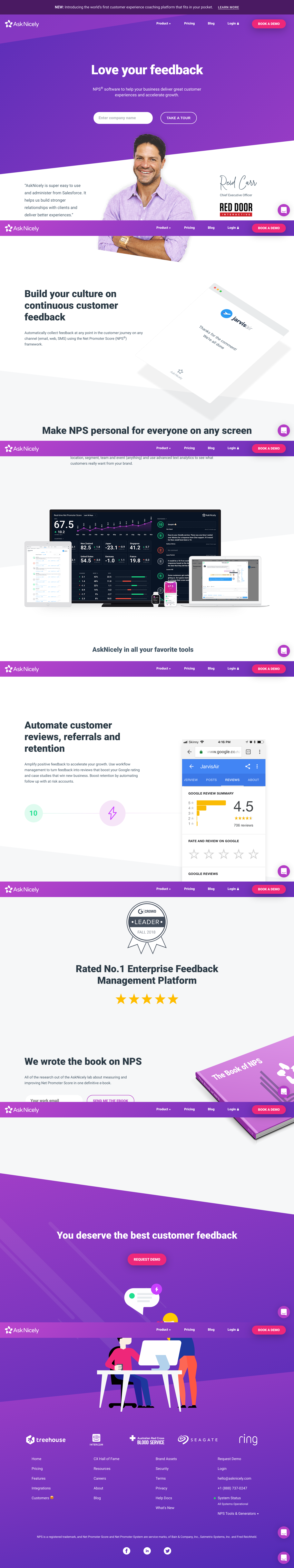 Asknicely Landing Page screenshot