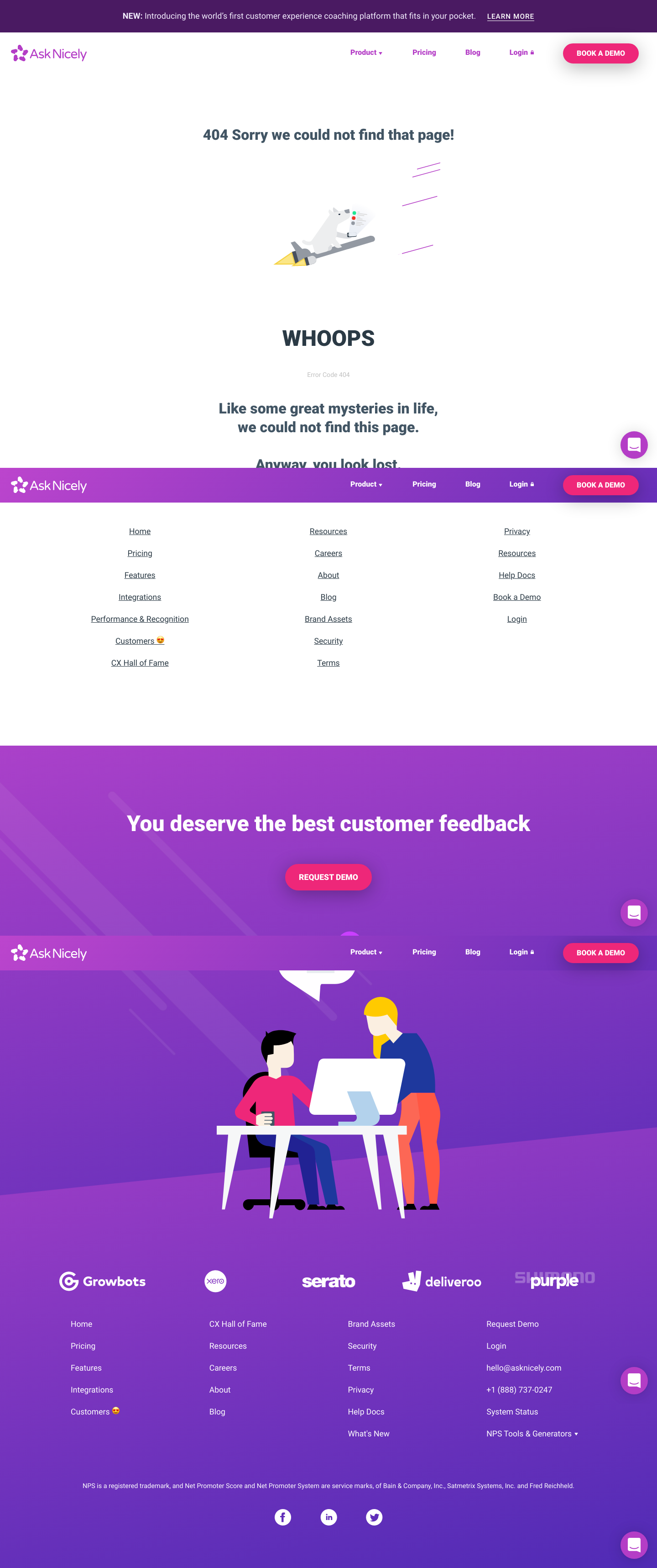 Asknicely Notfound screenshot
