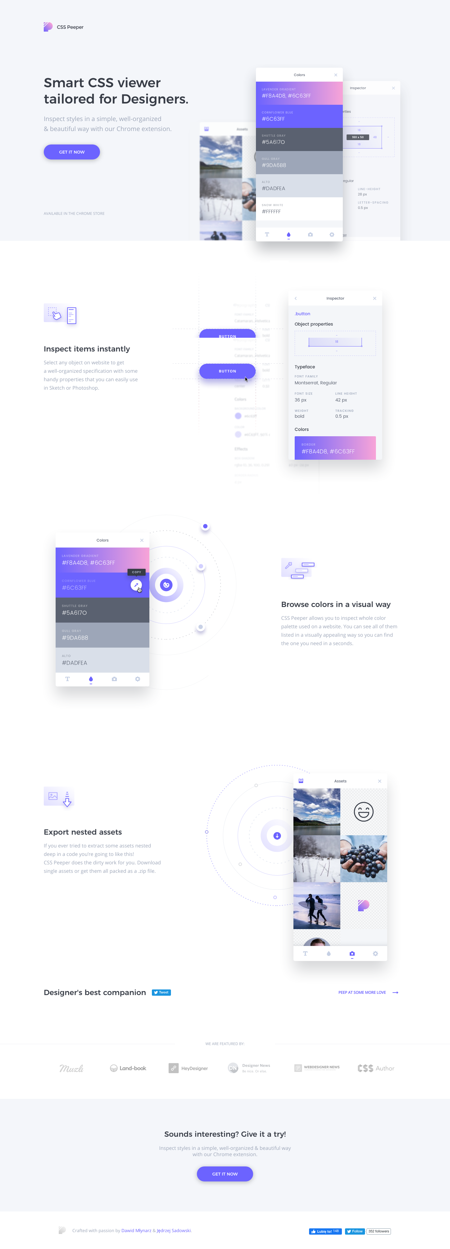 Csspeeper Landing Page screenshot