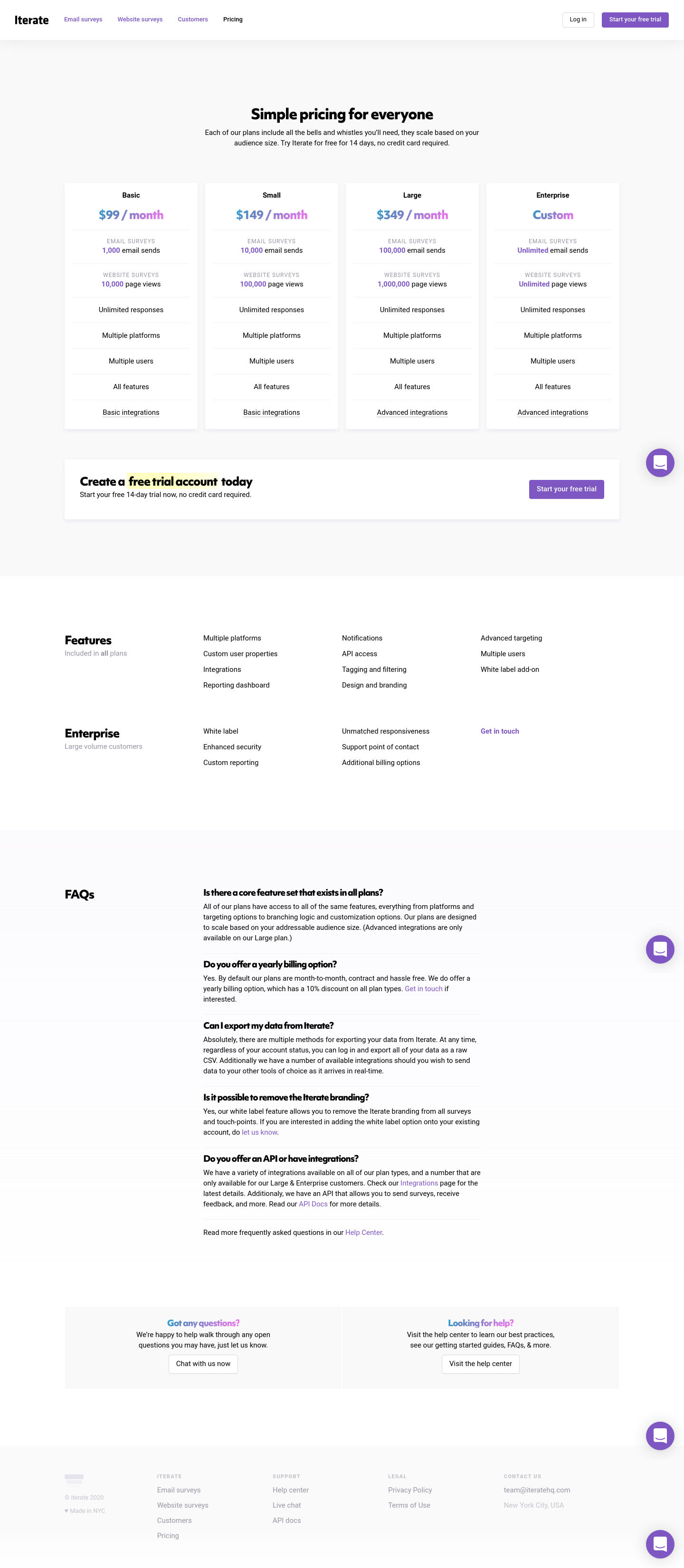 Iterate Pricing screenshot