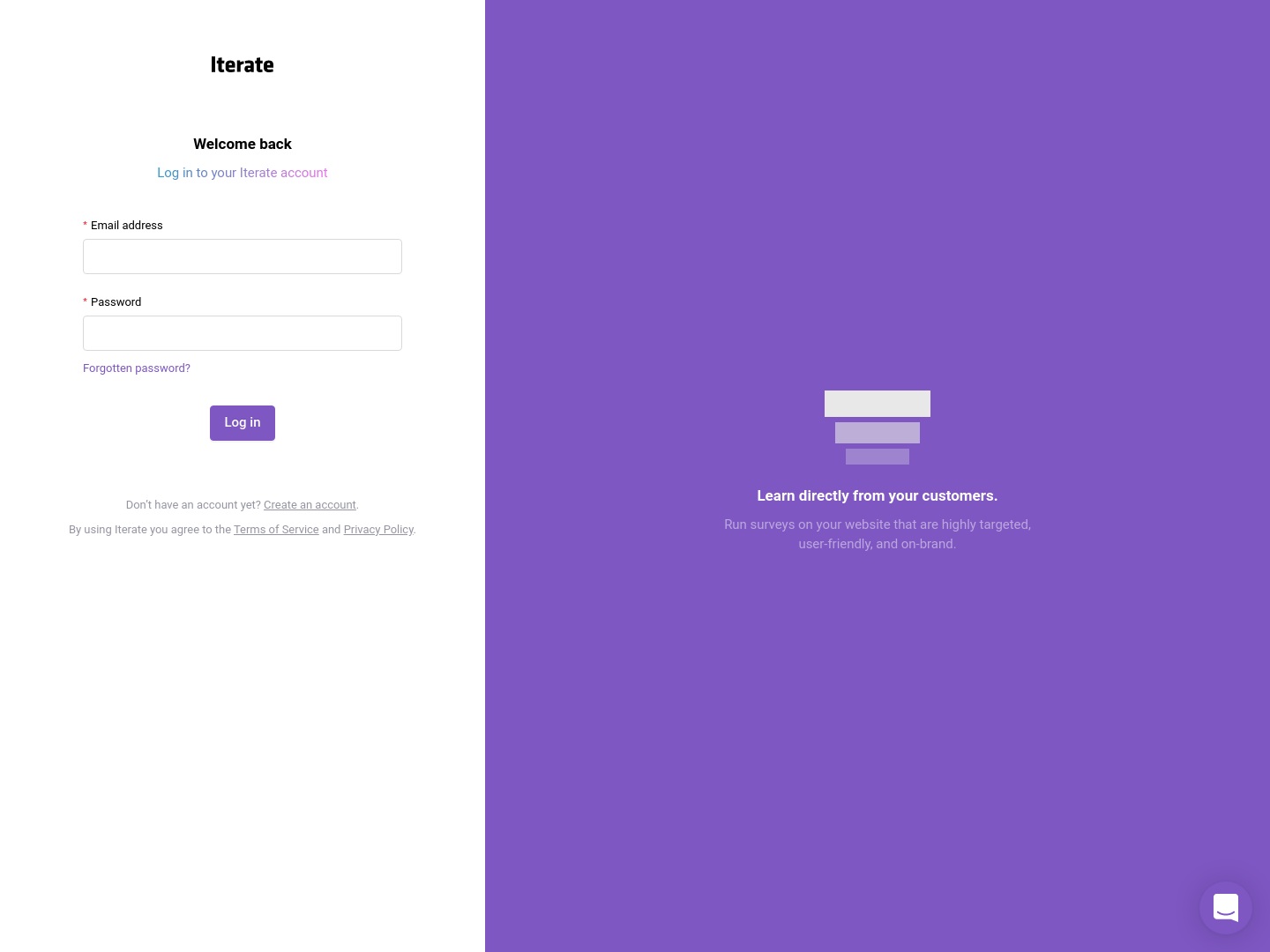 Iterate Login screenshot
