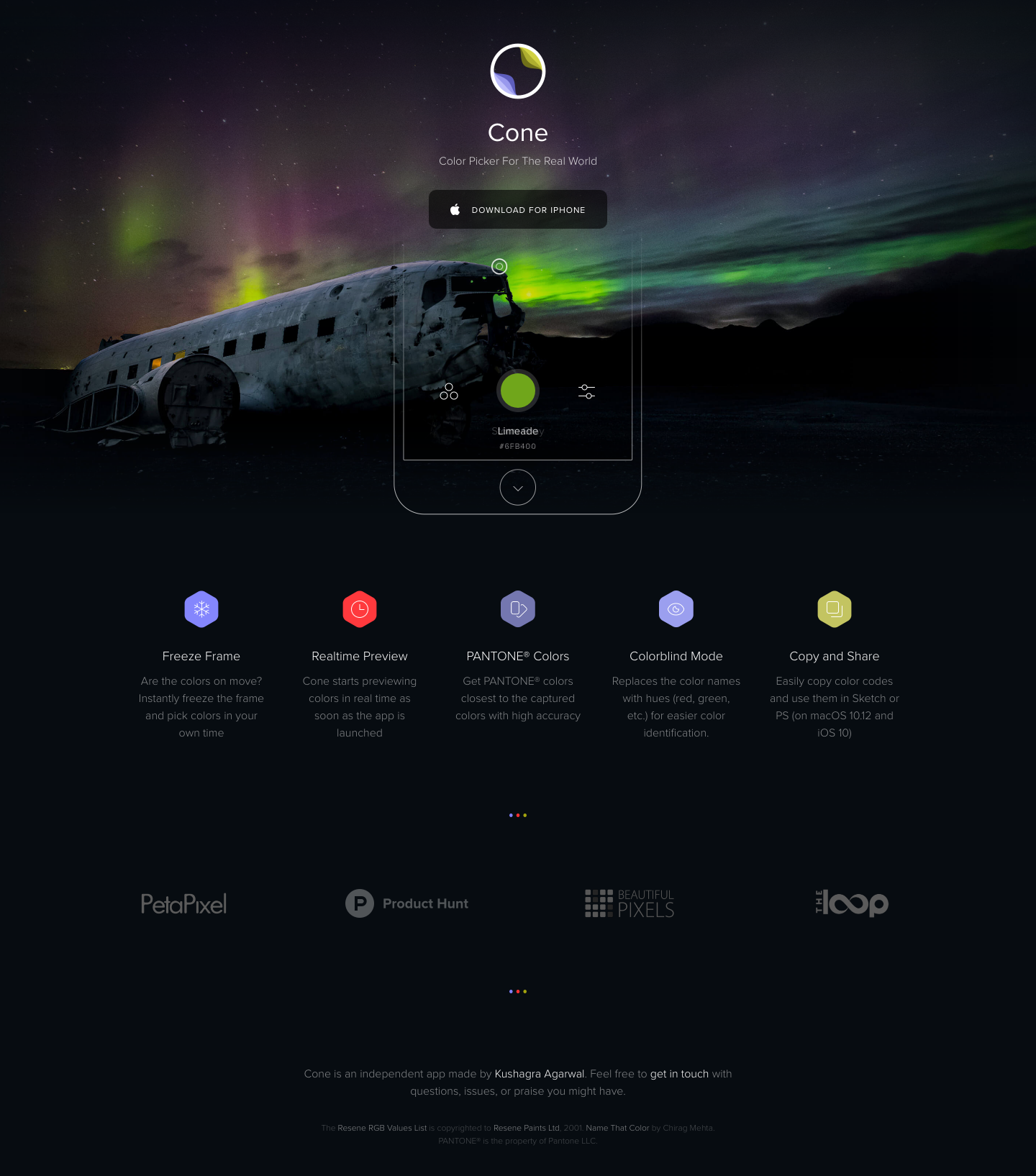 Coneapp Landing Page screenshot
