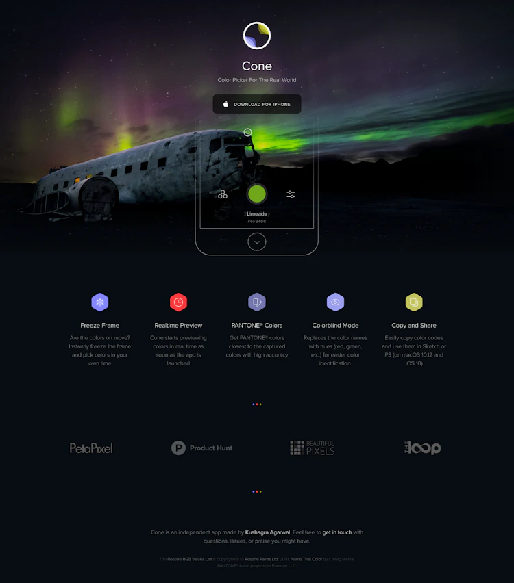 Coneapp Landing Page screenshot