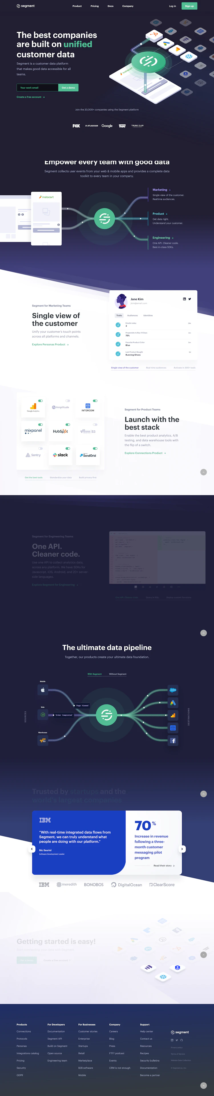 Segment Landing Page screenshot
