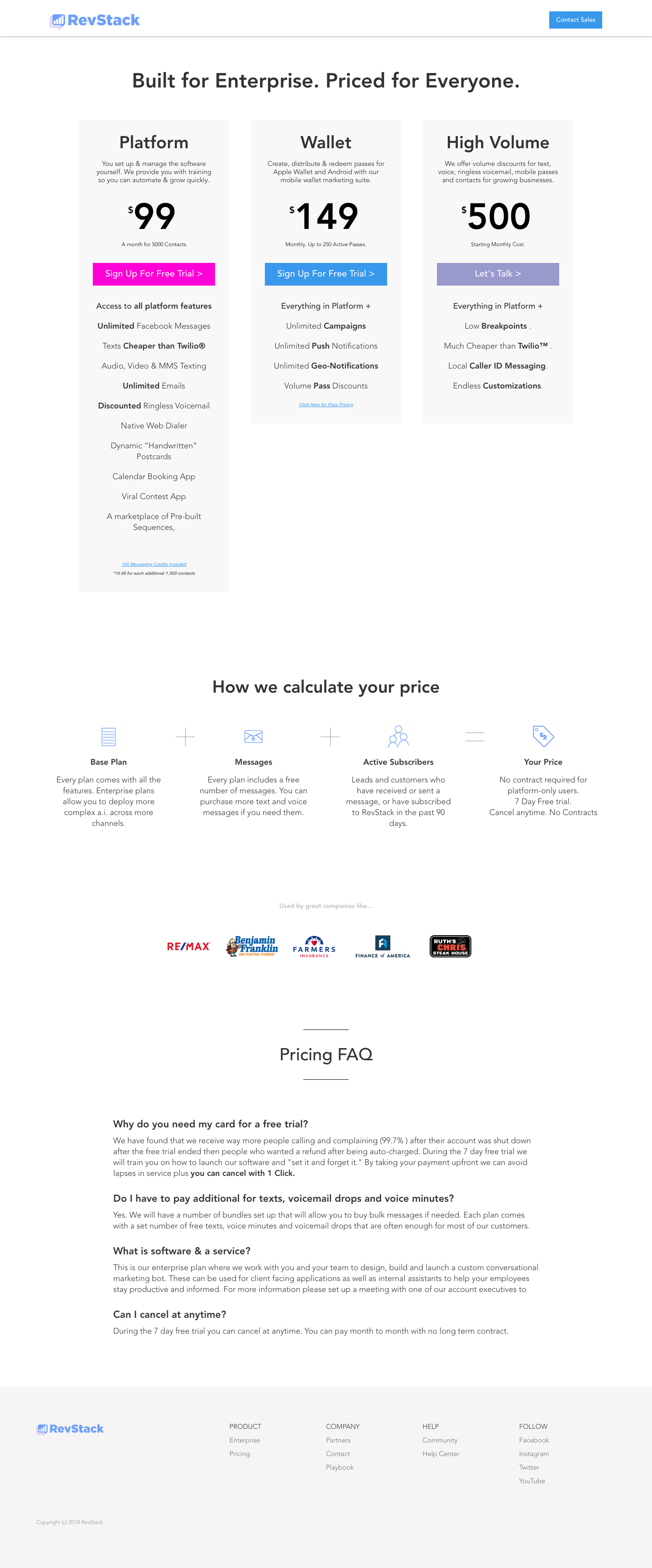 Revstack Pricing screenshot