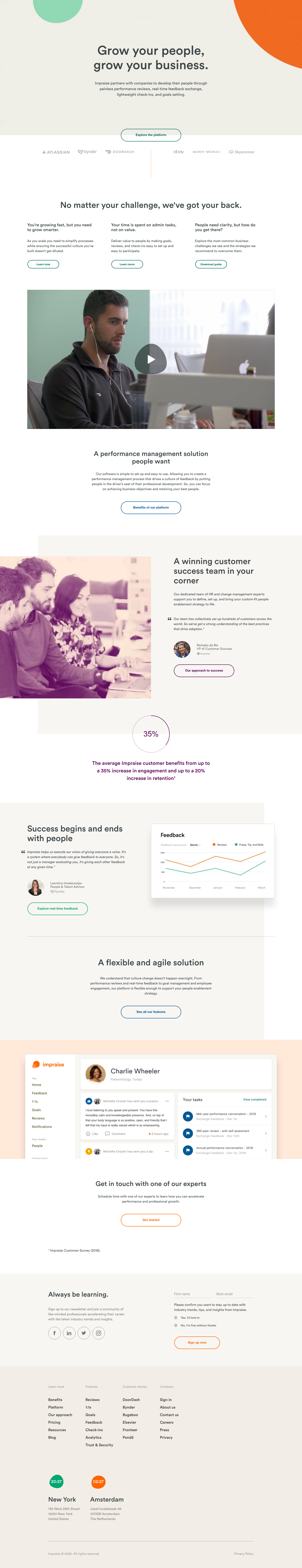 Impraise Landing Page screenshot