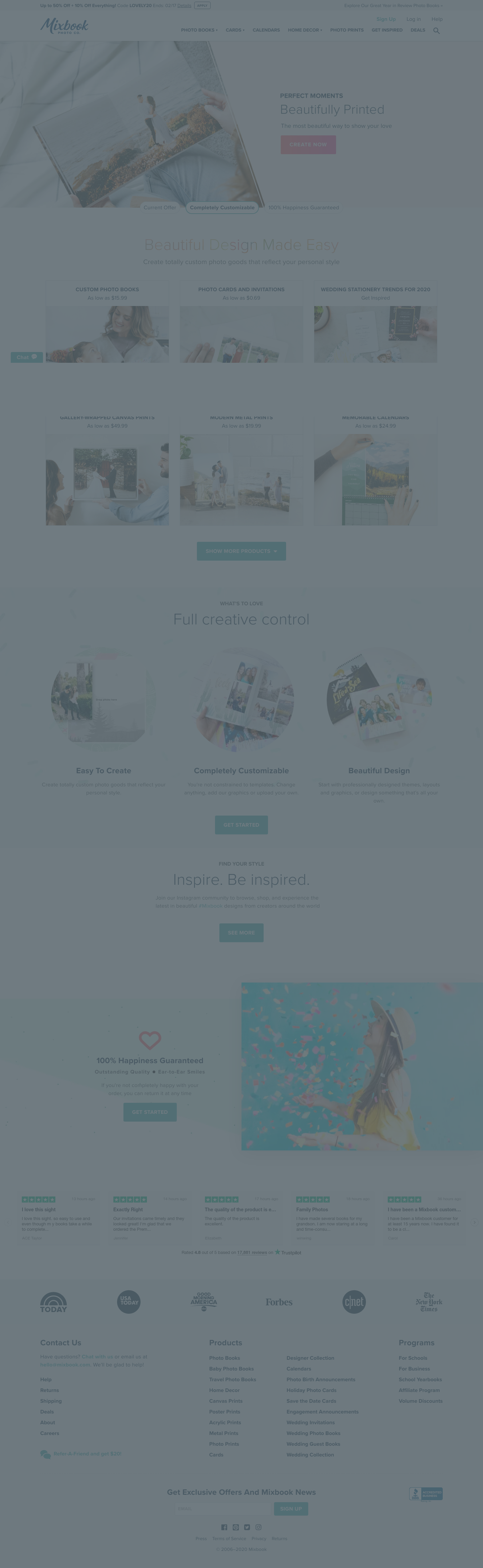 Montagebook Landing Page screenshot