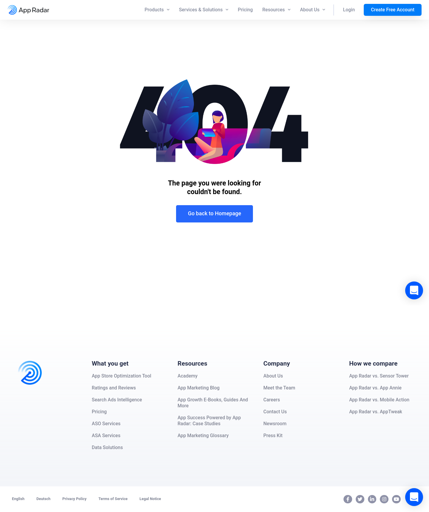 Appradar Notfound screenshot