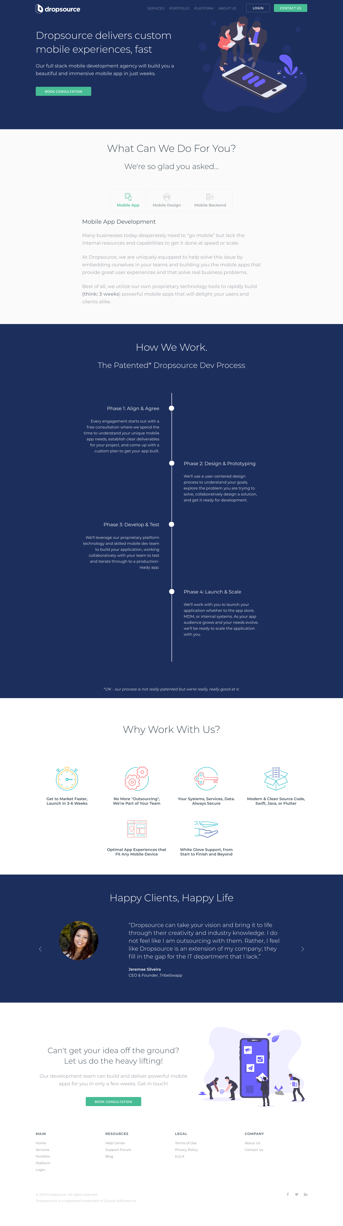 Dropsource Landing Page screenshot