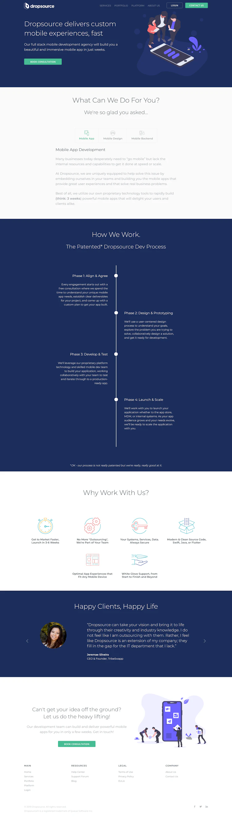 Dropsource Landing Page screenshot