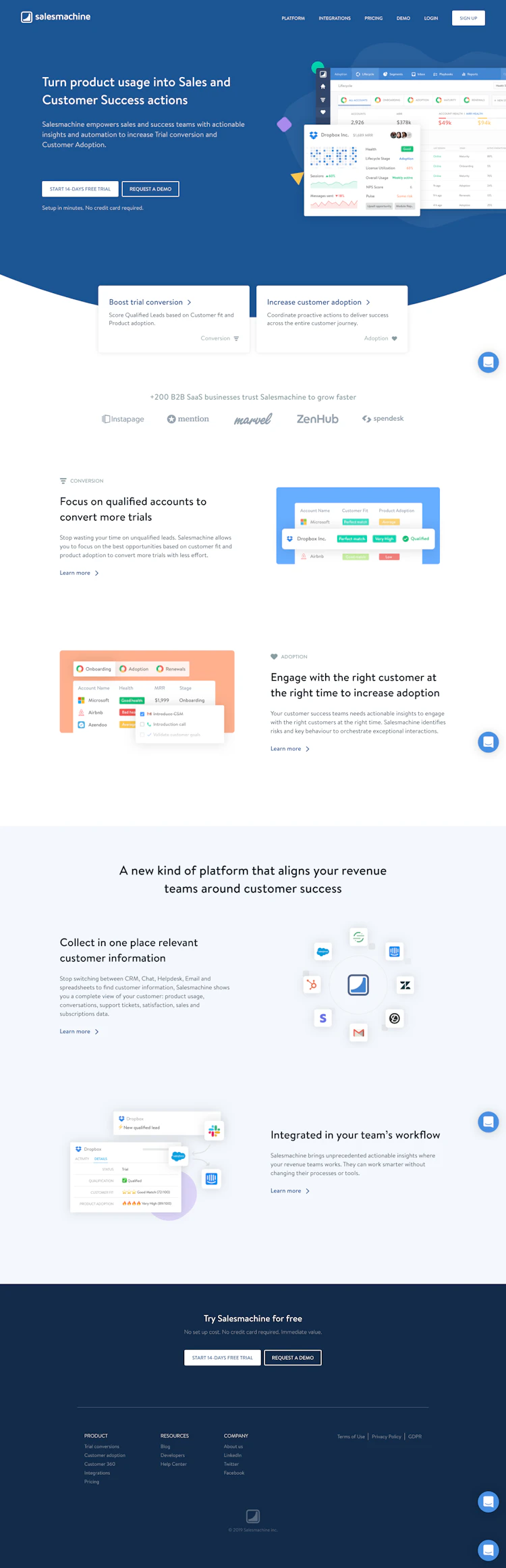 Salesmachine Landing Page screenshot