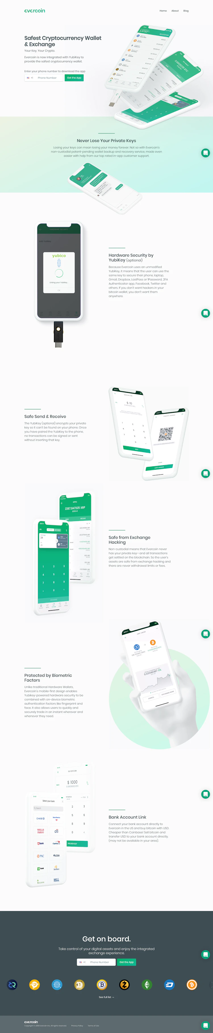 Evercoin Landing Page screenshot