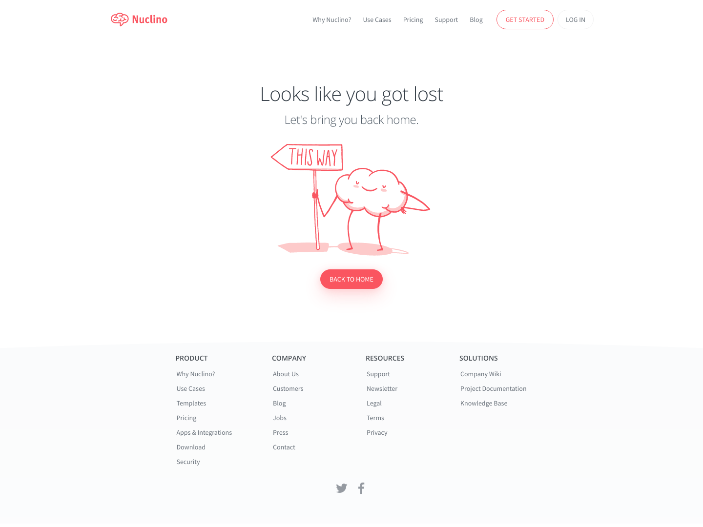 Nuclino Notfound screenshot