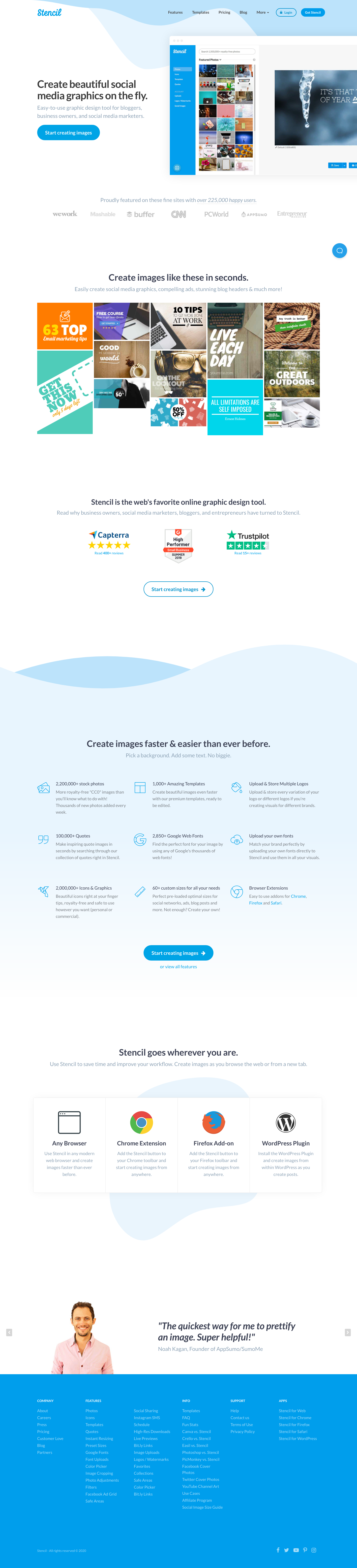 Getstencil Landing Page screenshot