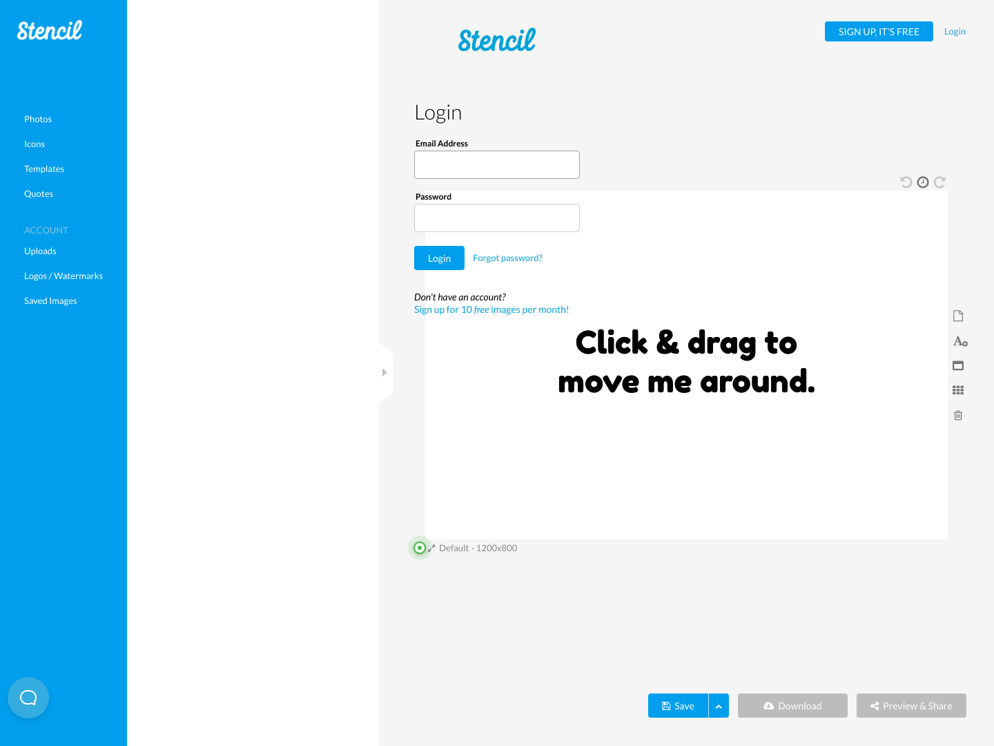 Getstencil Login screenshot