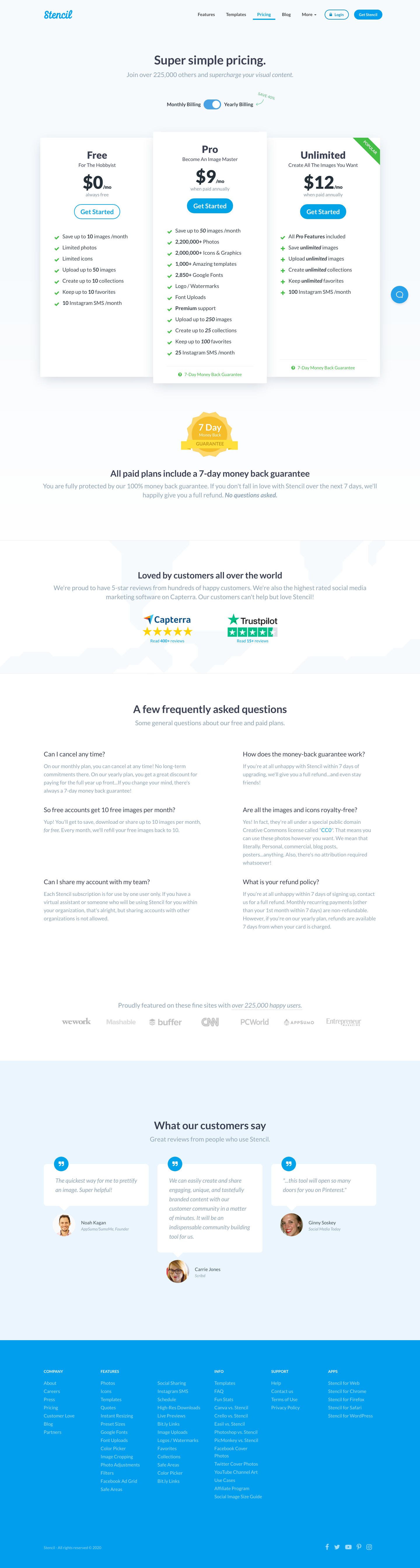 Getstencil Pricing screenshot