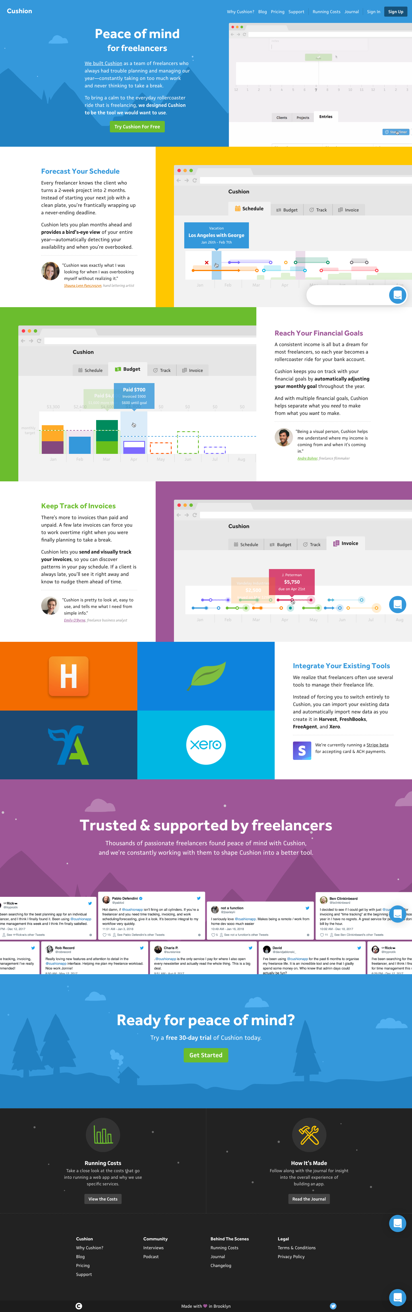 Cushionapp Landing Page screenshot
