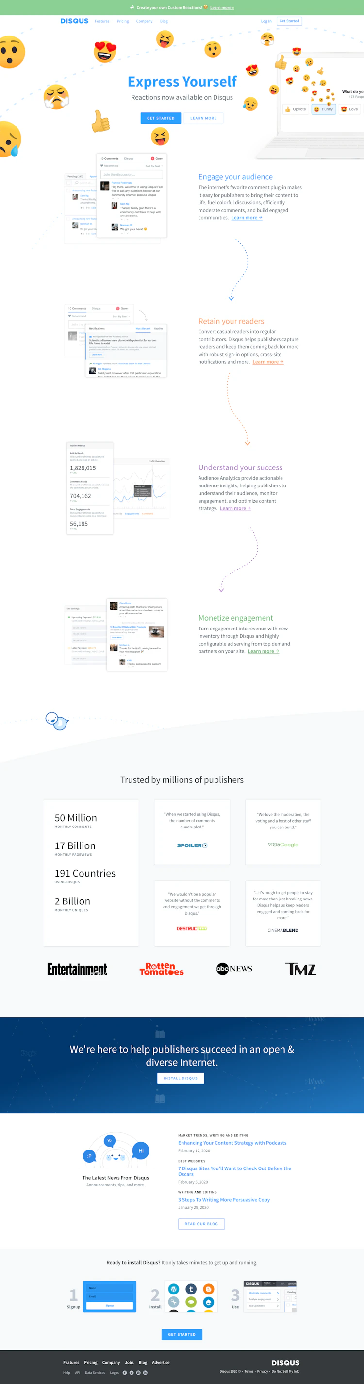 Disqus Landing Page screenshot